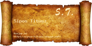Sipos Titusz névjegykártya