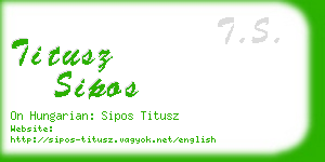 titusz sipos business card